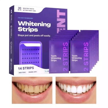Dải làm trắng răng an toàn men tím 14 miếng Trắng trong 30p Peel Off Thế hệ 2 Giá ưu đãi 204.355₫