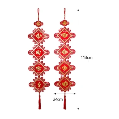 Dải liễng câu đối đỏ 113x24cm Tết 2.025 - Tài lộc, may mắn, kèm đèn LED, chỉ 17.000₫