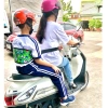 Đai Lớn Đi Xe Máy An Toàn 1-15 Tuổi, Thoáng Khí, Chắc Chắn, Dài 1m7 Mẫu Mới