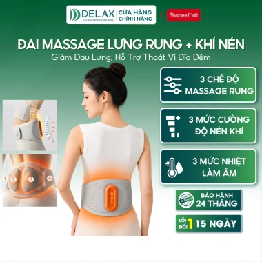 Đai Lưng DELAX DTL01 – Tự Làm Nóng, Giảm Đau Lưng, Thoát Vị, Cột Sống – 154k
