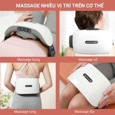 Đai Massage Bụng Bi Đá + Hồng Ngoại, Giảm Mỡ, Đau Cổ Vai Gáy Lưng - Podi92 895k