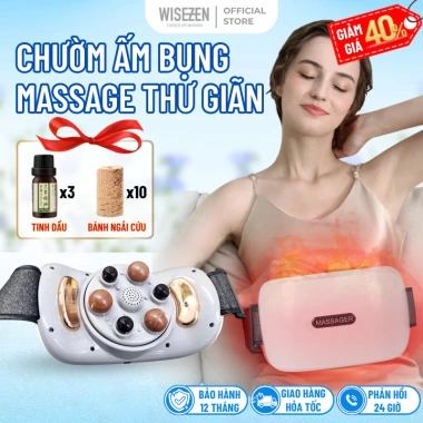 Đai Massage Bụng Bi Đá Hồng Ngoại Wisezen - Giảm Mỡ, Thư Giãn Cổ Vai, Gáy, Lưng, Đùi - Giá Ưu Đãi 744.522₫