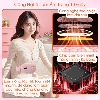 Đai Massage Bụng NOON - Đai Chườm Nóng Siêu Êm, Quà Tặng Nữ, Giảm giá 329.000đ