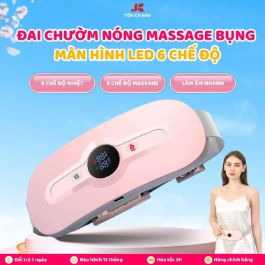 Đai Massage Chườm Nóng Giảm Đau Bụng Kinh KAW 6 Chế Độ LED Sạc Dây Giá 303.050₫