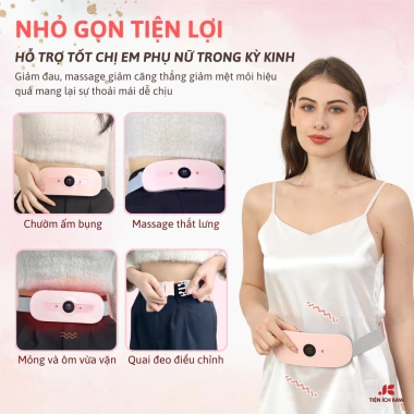 Đai Massage Chườm Nóng Giảm Đau Bụng Kinh KAW 6 Chế Độ LED Sạc Dây Giá 303.050₫