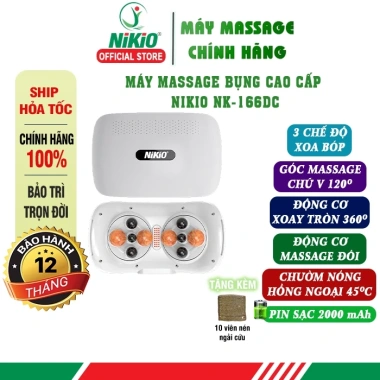 Đai massage giảm mỡ bụng Nikio NK-166DC pin sạc, nhiệt sưởi 10 bi Giá 1.990.000₫ 2