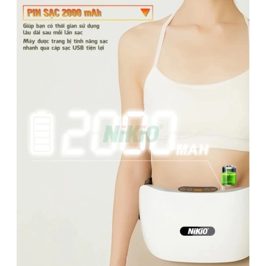 Đai massage giảm mỡ bụng Nikio NK-166DC pin sạc, nhiệt sưởi 10 bi Giá 1.990.000₫ 7