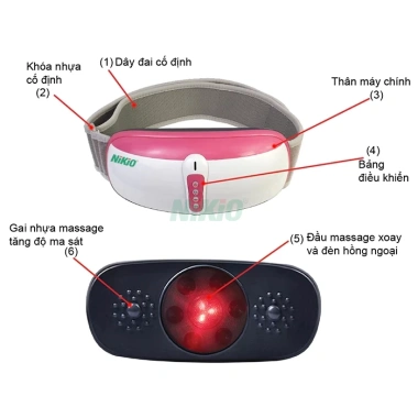 Đai Massage Giảm Mỡ Bụng Nikio NK-169AC 3in1 Rung Lắc Xoay 360 độ Nhiệt Đèn Hồng Ngoại 2.195.000₫ 4
