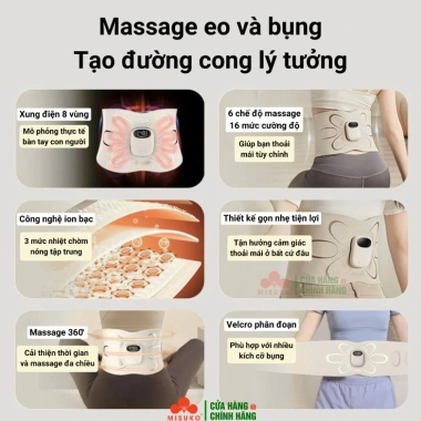 Đai Massage MISUKO Fitness 1.105 Giảm Mỡ Bụng Định Hình Thon Gọn Cơ Thể Giá Sale 945.000 VND 2