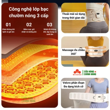 Đai Massage MISUKO Fitness 1.105 Giảm Mỡ Bụng Định Hình Thon Gọn Cơ Thể Giá Sale 945.000 VND 3