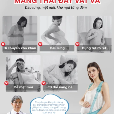 Đai Nâng Đỡ Bụng Bầu PeeWees Pro Co Giãn 4 Chiều Lưới Mềm Mại - Giảm Đau Lưng, Rạn Bụng, Bảo Vệ Cột Sống - 229k