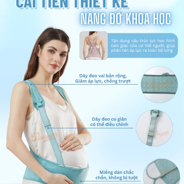 Đai Nâng Đỡ Bụng Bầu PeeWees Pro Co Giãn 4 Chiều Lưới Mềm Mại - Giảm Đau Lưng, Rạn Bụng, Bảo Vệ Cột Sống - 229k 3