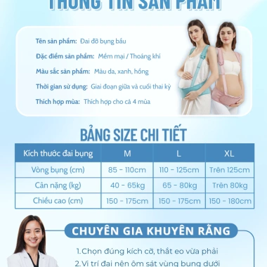 Đai Nâng Đỡ Bụng Bầu PeeWees Pro Co Giãn 4 Chiều Lưới Mềm Mại - Giảm Đau Lưng, Rạn Bụng, Bảo Vệ Cột Sống - 229k 8