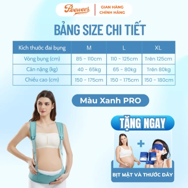 Đai Nâng Đỡ Bụng Bầu PeeWees Pro Co Giãn 4 Chiều Lưới Mềm Mại - Giảm Đau Lưng, Rạn Bụng, Bảo Vệ Cột Sống - 229k 10