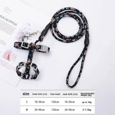 Đai ngực mèo điều chỉnh, dây dắt 1.2m H-back Harajuku, thoáng mát, không gây hóc cho mèo và chó nhỏ 10