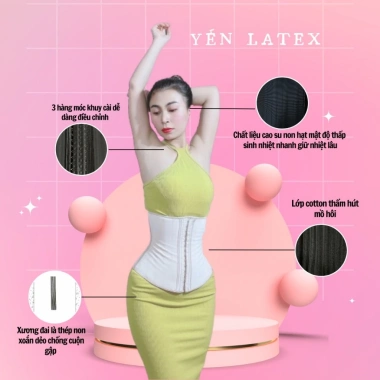 Đai Nịt Bụng 25 Xương Latex Chuẩn Hy Lạp + Tặng Áo Liner & Hũ Cao Gương Giá 255k