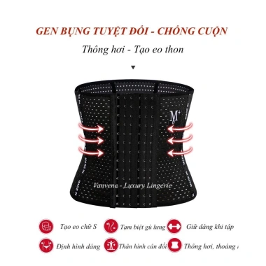 Đai Nịt Bụng 6 Nấc Cài 4 Thanh Chống Cuộn - Chiều Cao 25cm, Điều Chỉnh Thoải Mái
