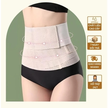 Đai Nịt Bụng BIGBi Định Hình Cơ Thể, Lưới Thông Thoáng Co Giãn, Giảm Mỡ Sau Sinh