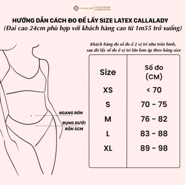 Đai nịt bụng Callalady latex giảm mỡ sau sinh định hình eo chống cuộn siêu mỏng DDK