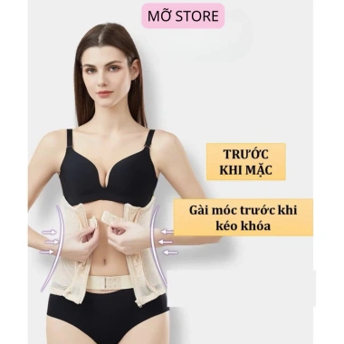 Đai nịt bụng gen kéo khóa co giãn 4 chiều - Định hình vòng eo, giảm mỡ sau sinh 4