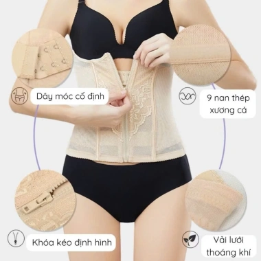 Đai nịt bụng gen kéo khóa co giãn 4 chiều - Định hình vòng eo, giảm mỡ sau sinh 5