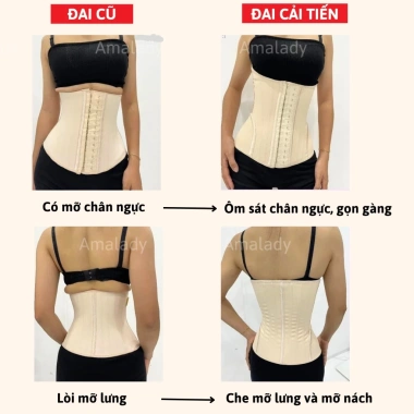 Đai Nịt Bụng Giảm Mỡ 19 Xương Đặc - Latex Siết Eo, Che Lưng, Tặng Nởi + Lót