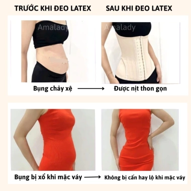 Đai Nịt Bụng Giảm Mỡ 19 Xương Đặc - Latex Siết Eo, Che Lưng, Tặng Nởi + Lót