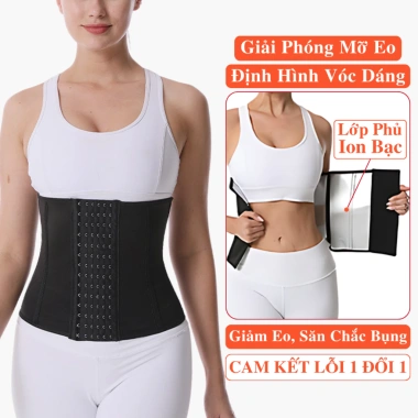 Đai Nịt bụng ion bạc ANDEGO giảm eo, định hình, hỗ trợ tập luyện - Giá chỉ 67.000₫
