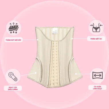 Đai Nịt Bụng Latex 19 Xương Đặc, Chống Gập Cuộn, Giảm Mỡ Lưng Tặng Lót + Nồi Size