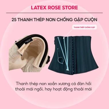 Đai Nịt Bụng Latex 25mm Thông Hơi Co Dãn Giảm Mỡ Định Hình Eo Sau Sinh 225k 3
