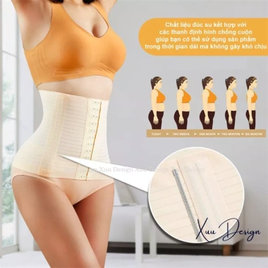 Đai nịt bụng Latex XUU - Siết, định hình eo, không cuộn, thoáng khí 169.000₫ 4