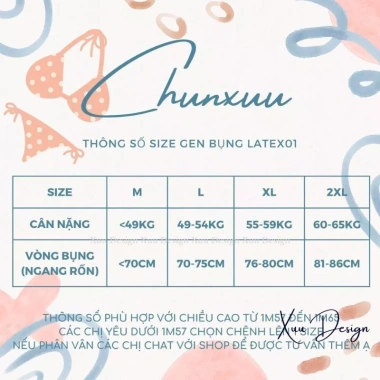 Đai nịt bụng Latex XUU - Siết, định hình eo, không cuộn, thoáng khí 169.000₫ 6