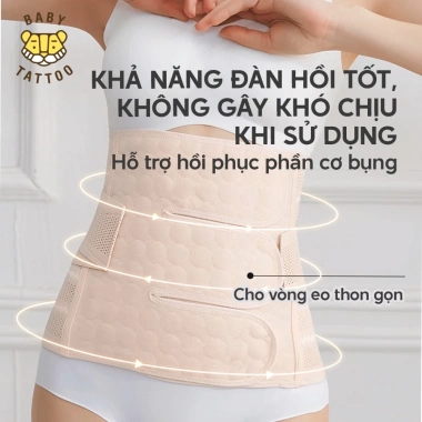Đai Nịt Bụng Sau Sinh BABY TATTOO 3 Đai - Dành Cho Mẹ Sinh Mổ, Định Hình Vòng Đùi, Nâng Đỡ Cơ Bụng, Giảm Giá 571.5k tới 450k 4