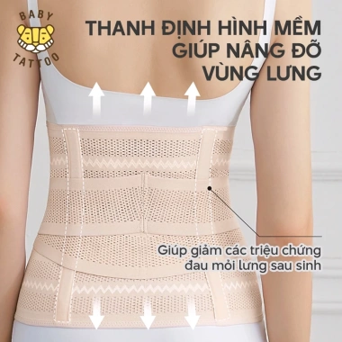 Đai Nịt Bụng Sau Sinh BABY TATTOO 3 Đai - Dành Cho Mẹ Sinh Mổ, Định Hình Vòng Đùi, Nâng Đỡ Cơ Bụng, Giảm Giá 571.5k tới 450k 6