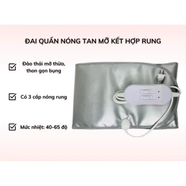 Đai Quấn Nóng Giảm Béo 3 Cấp Độ Rung Massage - Bảo Hành 12 Tháng, Dùng Spa và Tại Nhà, Giá 449.000₫ 9