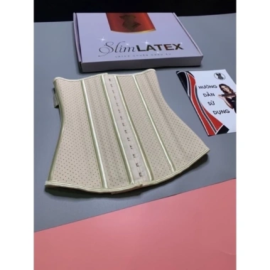 Đai Slim Latex Thông Hơi 25 Xương 26-29cm Cao Cấp Châu Âu - Tặng Áo Lót Liner + Thước Dây - Giá 260.000đ