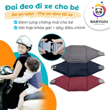 Đai Xe Máy An Toàn Bé 1-10 tuổi - Đệm lưng thoáng khí, ngồi, 79.000₫ - Tâm An