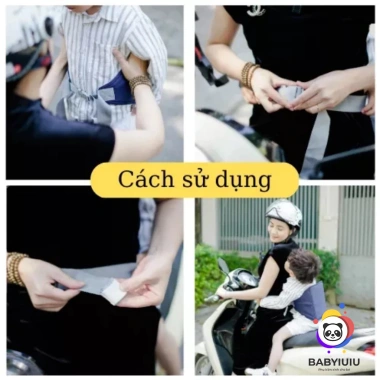 Đai Xe Máy An Toàn Bé 1-10 tuổi - Đệm lưng thoáng khí, ngồi, 79.000₫ - Tâm An