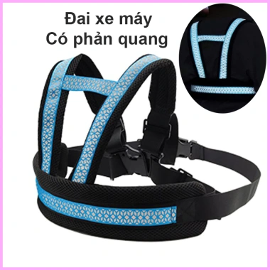 Đai xe máy an toàn cho bé có dải phản quang, kiểu đai và balo, giảm giá 17% chỉ 51.979