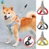 Đai yếm chó phản quang thoáng khí kiểu Y + dây dắt 1.5m – An toàn cho Shiba, Corgi, Poodle đi dạo đêm