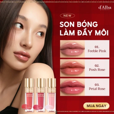 dAlba Official Son bóng làm đầy môi Plumping Lip Glow Volumizer 5ml - Giá 501.600₫ 2
