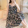 Đầm 2 dây vải Lanh Lụa siêu mát, váy ngủ bầu rộng, hoạ tiết xinh - chỉ 75.000₫ 4
