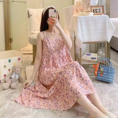 Đầm 2 dây vải Lanh Lụa siêu mát, váy ngủ bầu rộng, hoạ tiết xinh - chỉ 75.000₫ 13