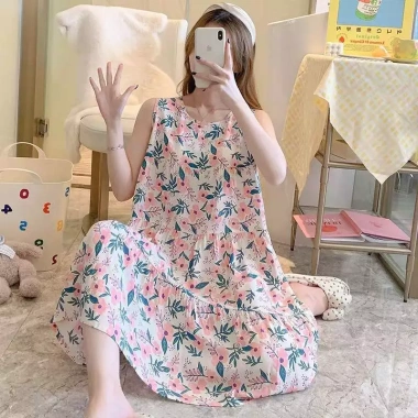 Đầm 2 dây vải Lanh Lụa siêu mát, váy ngủ bầu rộng, hoạ tiết xinh - chỉ 75.000₫ 18