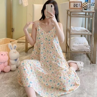 Đầm 2 dây vải Lanh Lụa siêu mát, váy ngủ bầu rộng, hoạ tiết xinh - chỉ 75.000₫ 27
