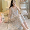Đầm 2 dây vải Lanh Lụa siêu mát, váy ngủ bầu rộng, hoạ tiết xinh - chỉ 75.000₫ 29