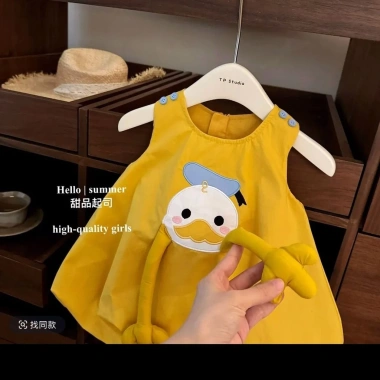 Đầm 3D Vịt Bloom Cotton Hàn Quốc bé 0-3 tuổi, nhẹ, nhiệt đới, thân thiện môi trường