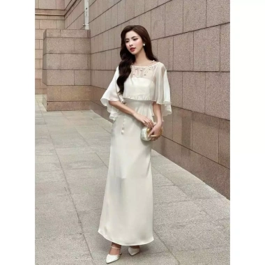 Đầm ANARA lụa midi 2 dây phối áo choàng tơ – GOLA DESIGNS, giá chỉ 586.000₫