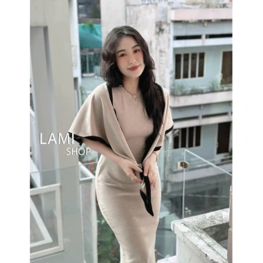 Đầm Bầu Mùa Đông MAIKA Len Dài Qua Gối và Khăn Choàng Công Sở Thời Trang 2.026 10