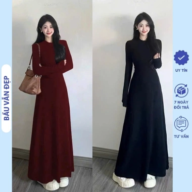 Đầm bầu mùa xuân dài tay body maxi co giãn, váy công sở freesize 162.000₫